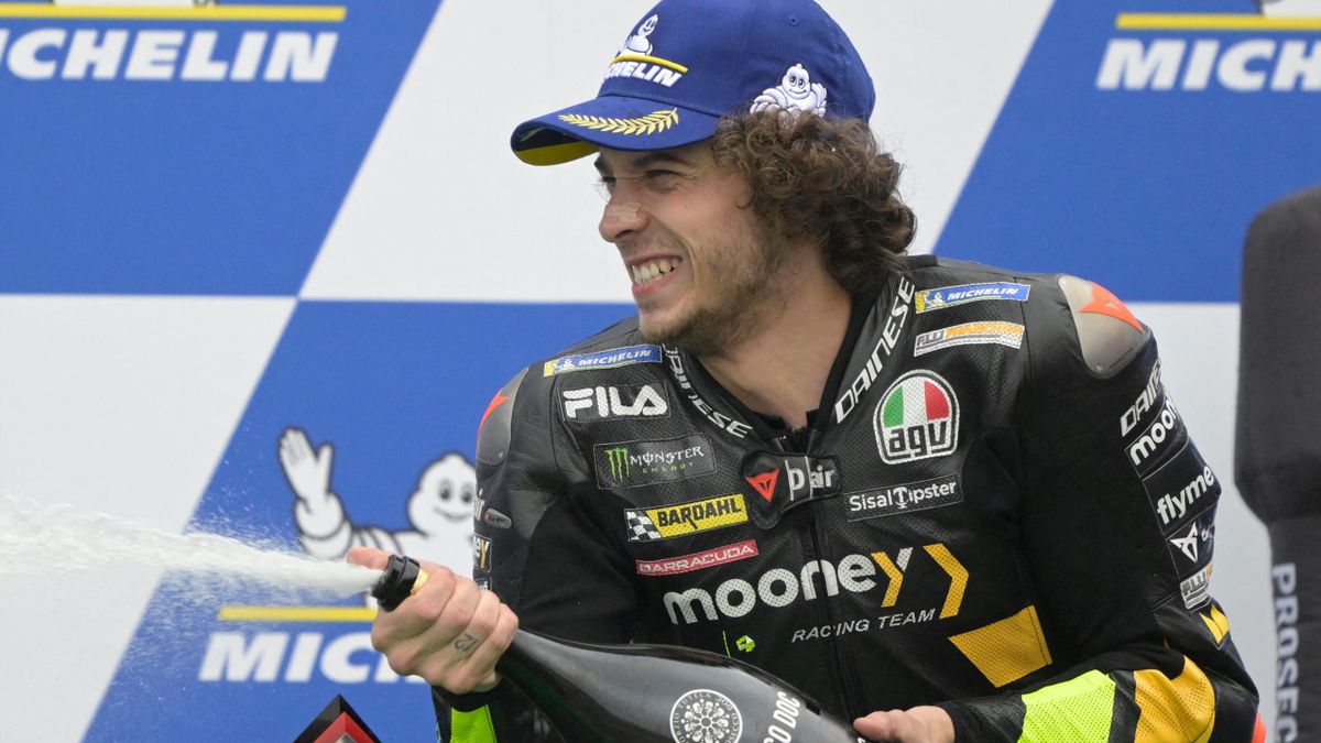 MotoGP Marco Bezzecchi reigns supreme in tough conditions at Argentina GP, Francesco Bagnaia suffers shock crash