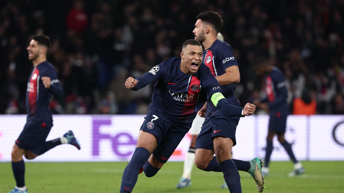 Paris Saint-Germain 1-1 Newcastle United - Controversial late Kylian Mbappe  penalty denies visitors famous win - Eurosport