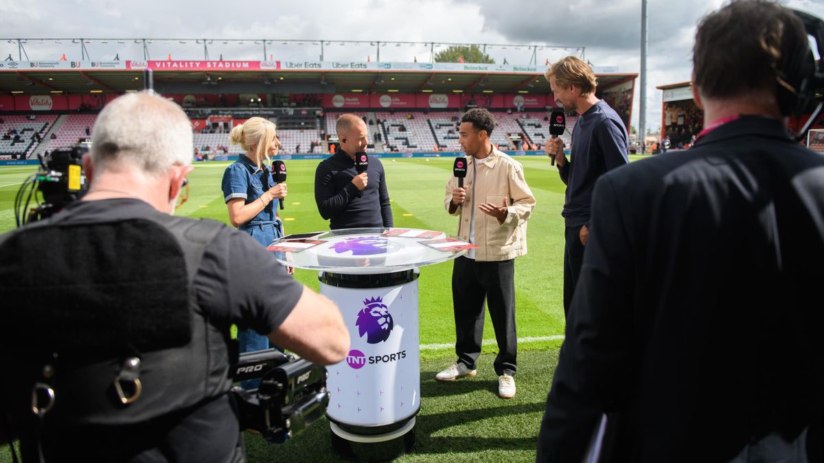 The Premier League on TNT Sports crew at Bournemouth's home ground, the Vitality Stadium.