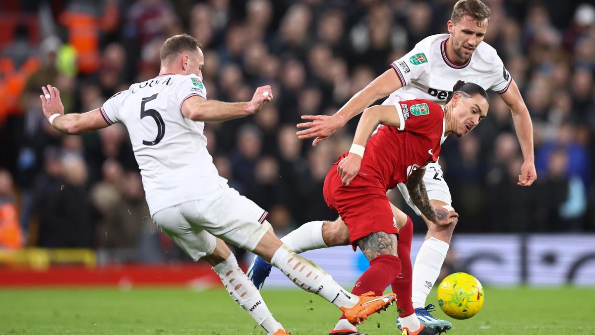 Liverpool 51 West Ham United EFL Cup quarter final result from