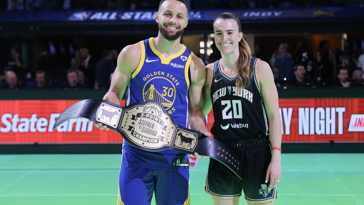 NBA All Star weekend Steph Curry beats Sabrina Ionescu in one off challenge Damian Lillard defends 3 point title Eurosport