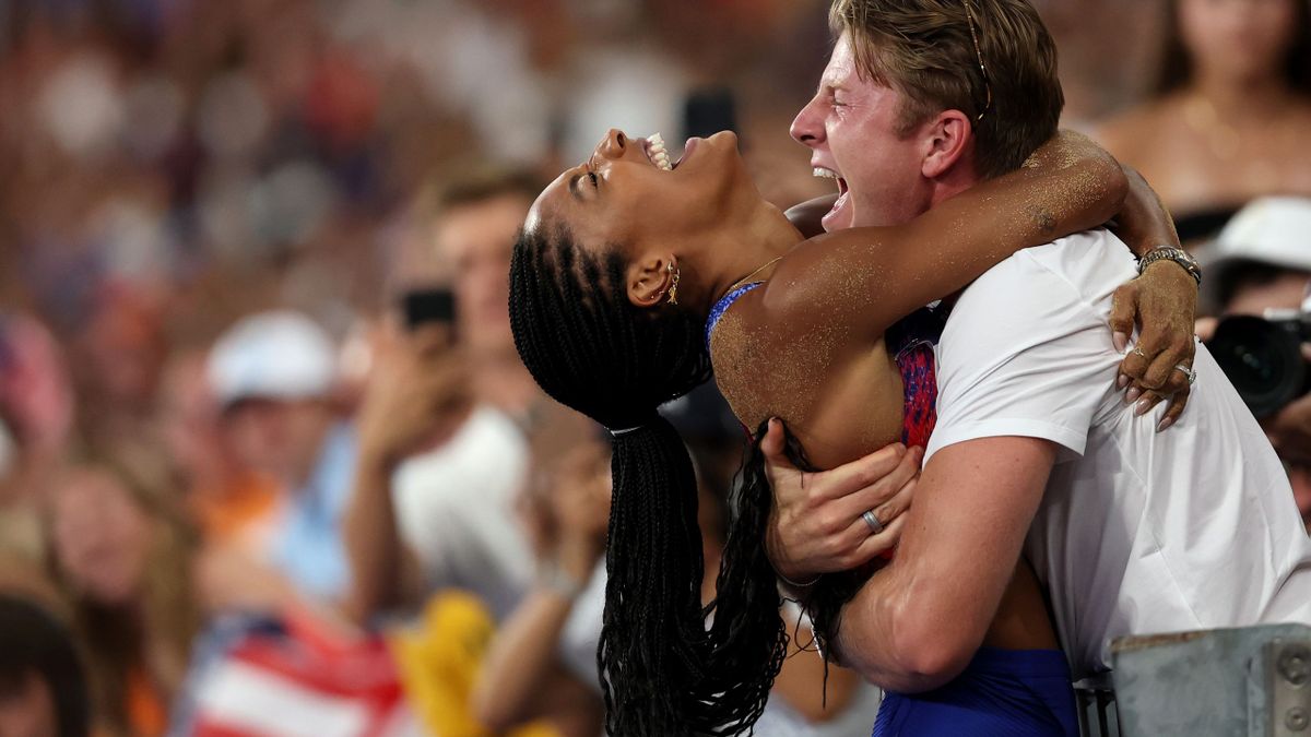 Hunter Woodhall et Tara DavisWoodhall Les Woodhall, un couple en or à Paris aux Jeux