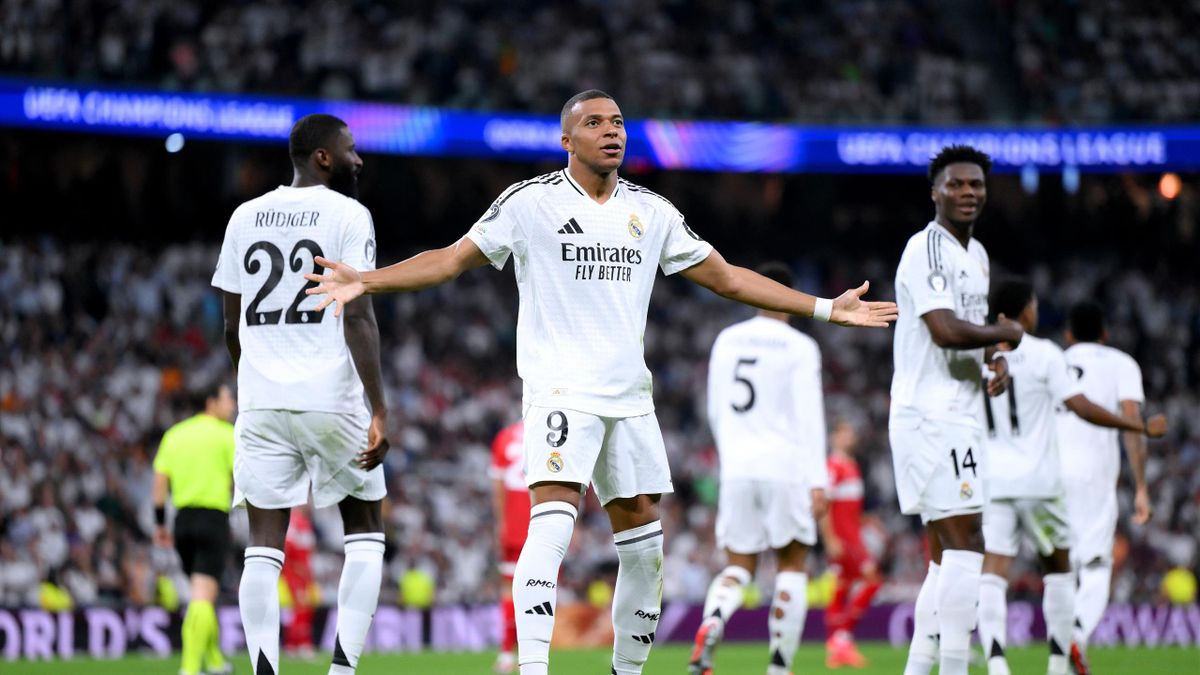 Real Madrid 3 1 Stuttgart Kylian Mbappe nets on Champions League debut for new club as holders overcome Bundesliga side Eurosport