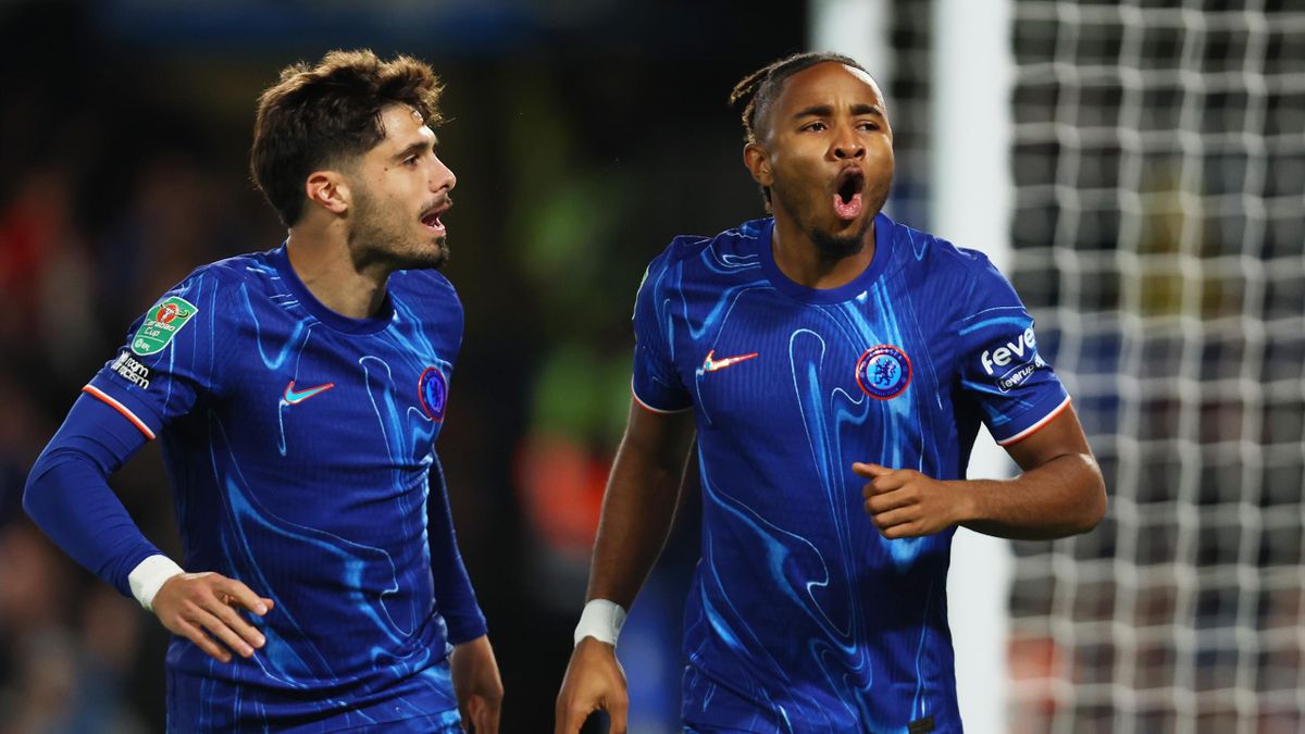 Christopher Nkunku and Pedro Neto celebrate against Barrow.