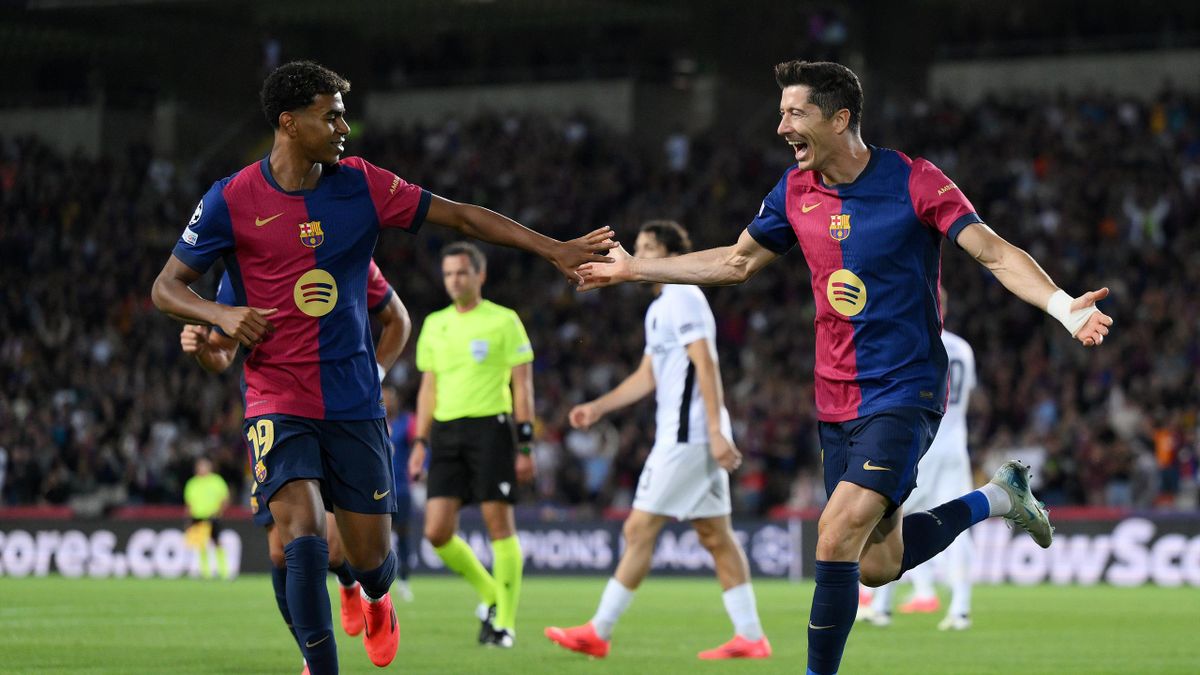 Barcelona 5 0 BSC Young Boys Lewandowski at the double as Barca score five in thumping UEFA Champions League win Eurosport