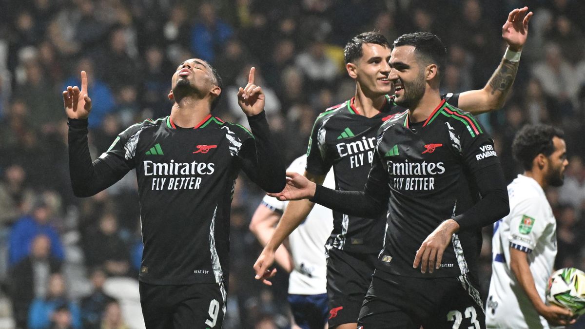 Preston 0-3 Arsenal: Gabriel Jesus and Ethan Nwaneri star as Gunners ease past Preston to reach EFL Cup quarter-finals - Eurosport