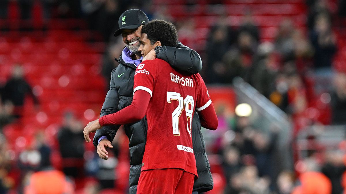 Jürgen klopp and Jarell Quansah during their time together at FC Liverpool