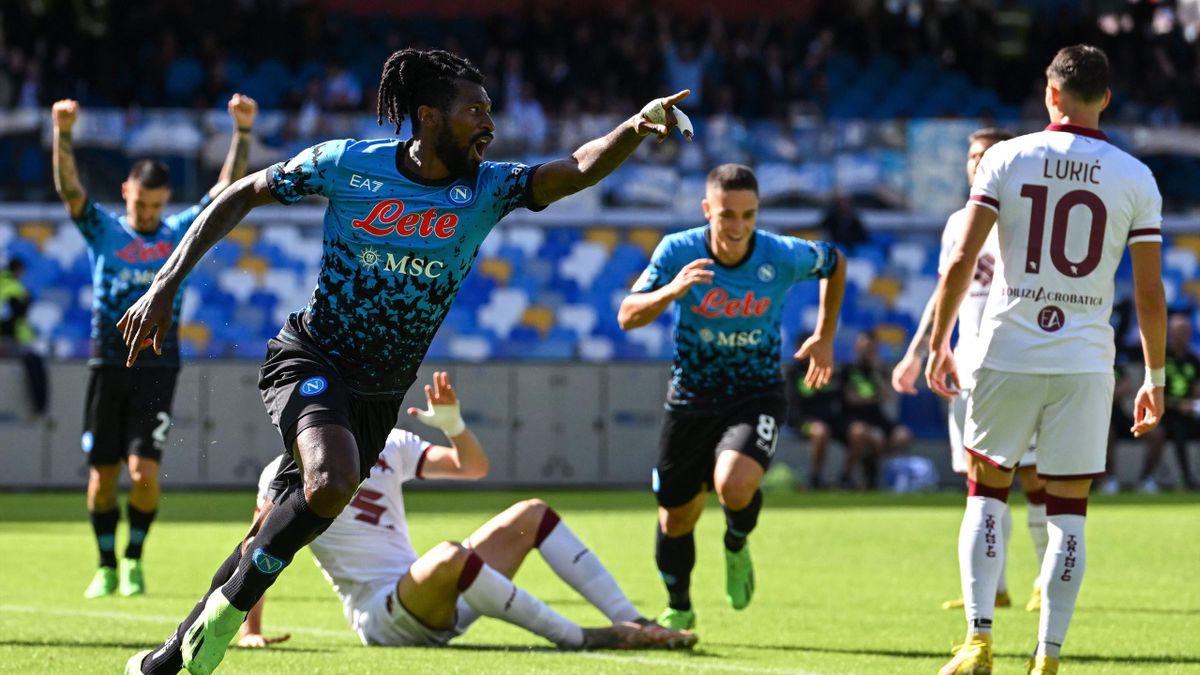 Zambo Anguissa esulta dopo il gol in Napoli-Torino, Getty Images