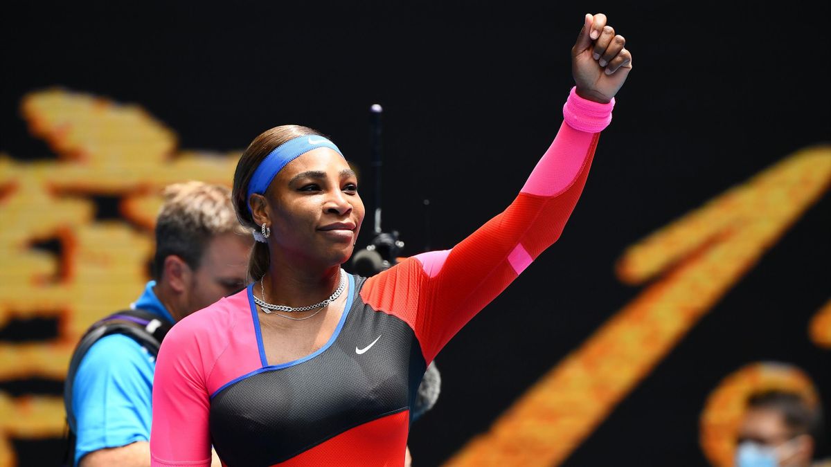 Serena Williams of the US celebrates after winning against Germany's Laura Siegemund during their women's singles match
