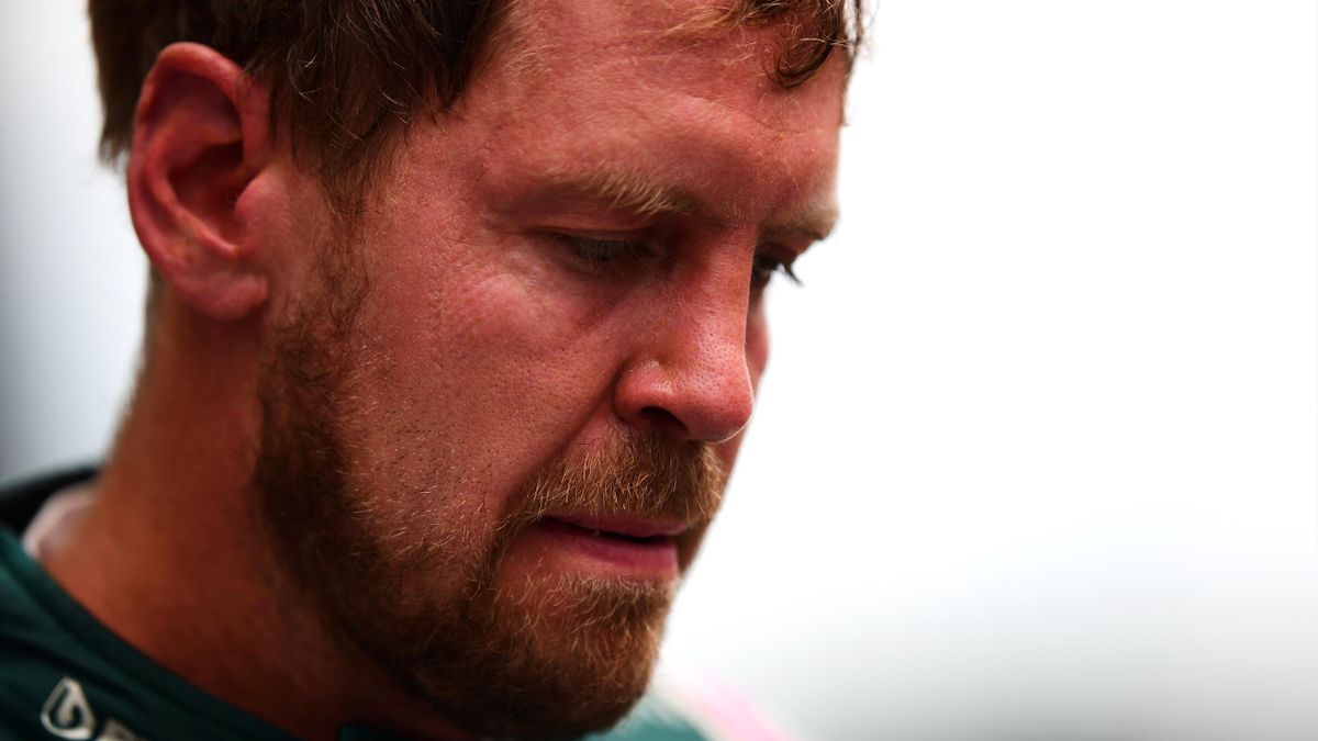 Second placed Sebastian Vettel of Germany and Aston Martin F1 Team looks on in parc ferme during the F1 Grand Prix of Hungary at Hungaroring on August 01, 2021 in Budapest, Hungary.