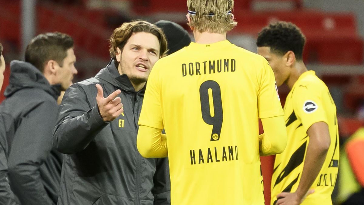 Edin Terzic (l.) und Erling Haaland von Borussia Dortmund