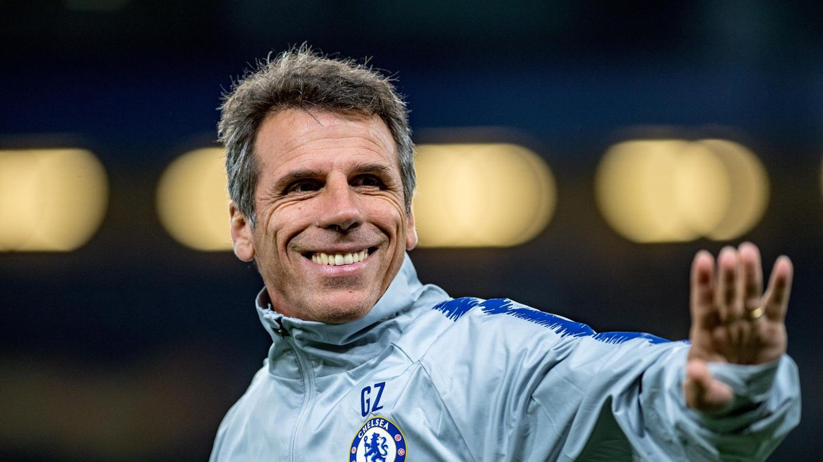 Assistant manager Gianfranco Zola of Chelsea during the UEFA Europa League Group L match between Chelsea and Vidi FC at Stamford Bridge on October 4, 2018 in London, United Kingdom.