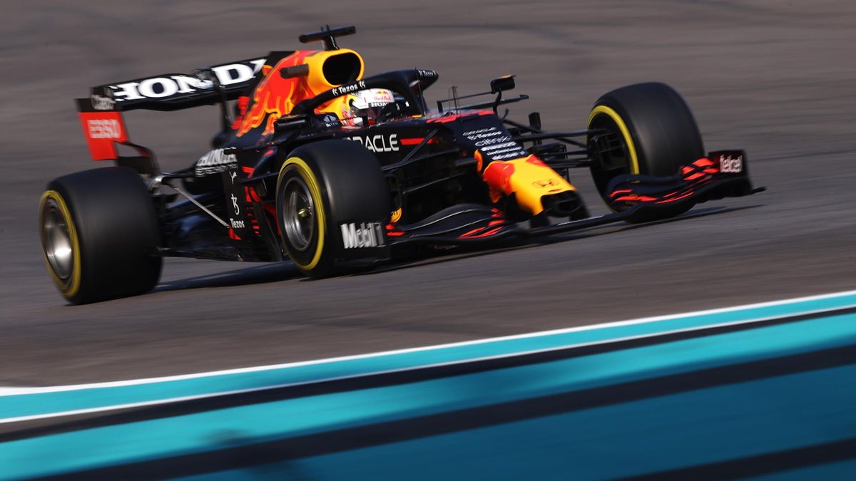 Max Verstappen on track in final practice at Abu Dhabi Grand Prix, Yas Marina Circuit, December 11, 2021