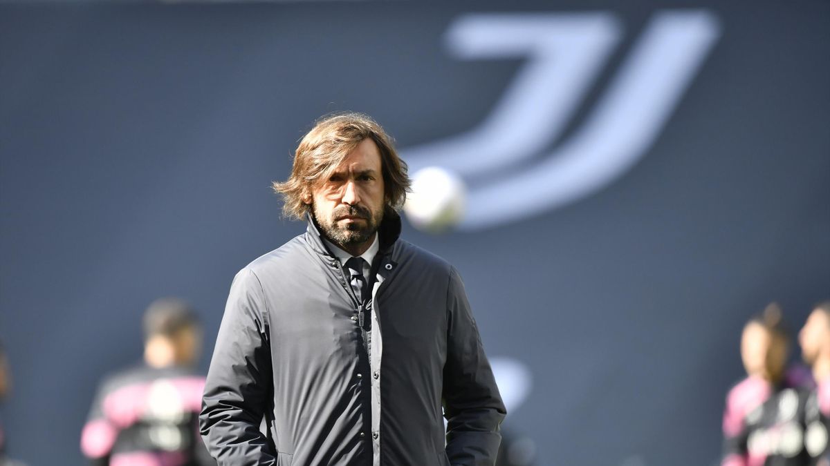 TURIN, ITALY - MARCH 21: Andrea Pirlo Coach of Juventus FC during a warm-up session prior the Serie A match between Juventus and Benevento Calcio at Allianz Stadium on March 21, 2021 in Turin, Italy. (Photo by Stefano Guidi/Getty Images )