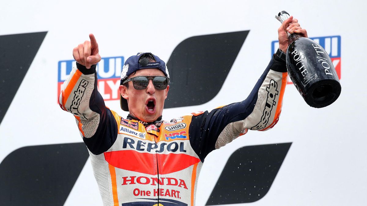 Marc Marquez débouche enfin le champagne après sa victoire au GP d'Allemagne