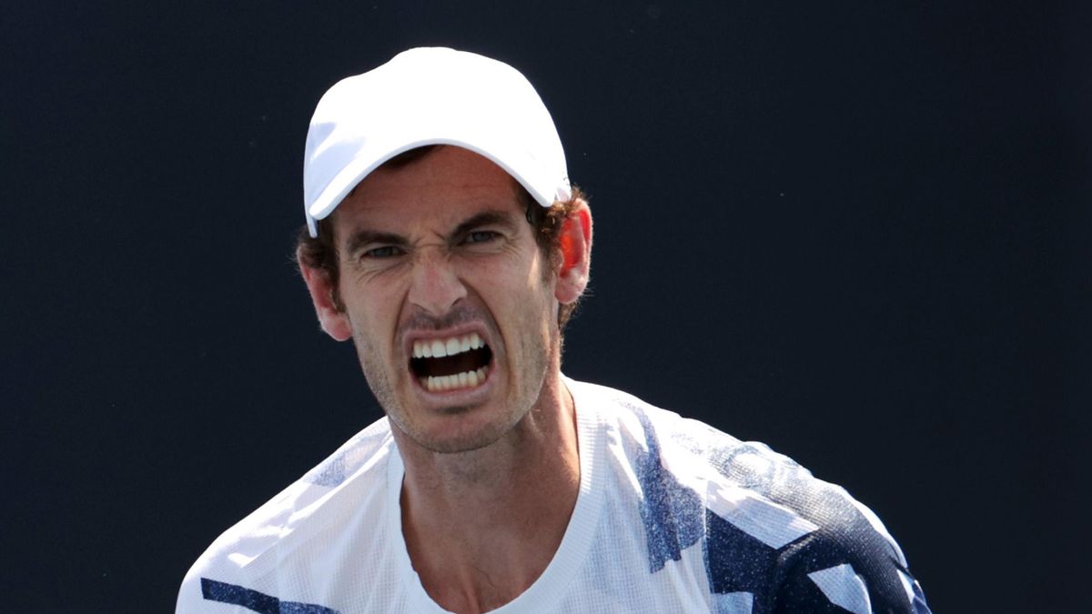 Andy Murray of Team Great Britain reacts