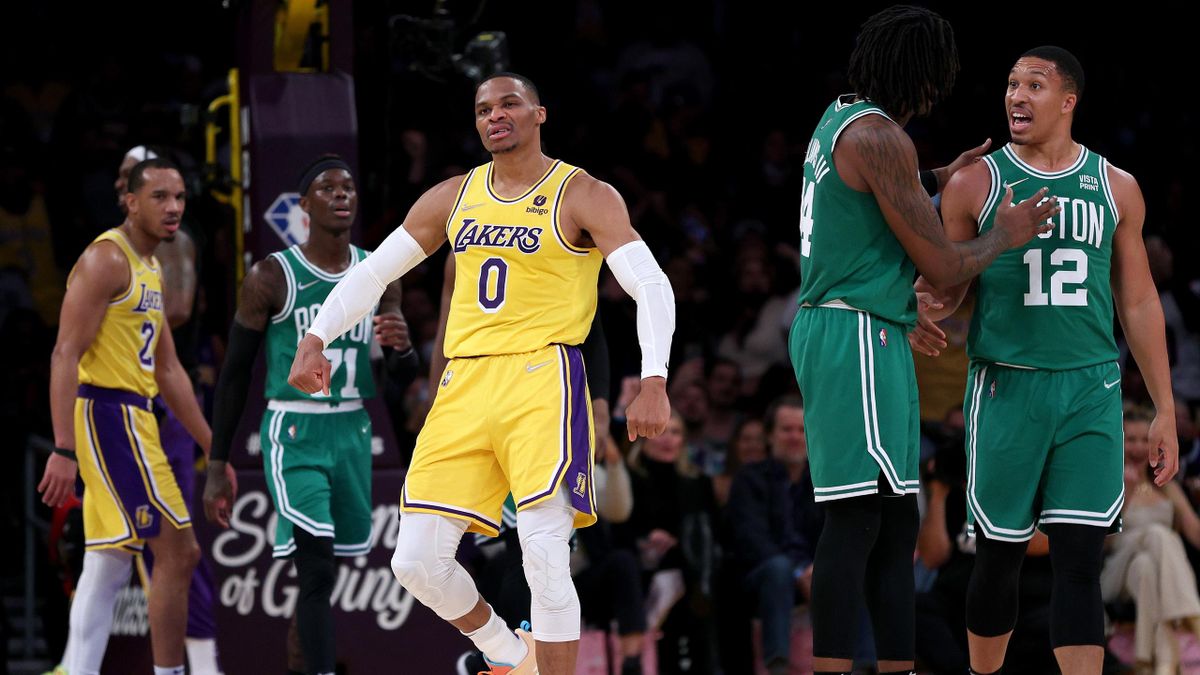 Russell Westbrook, auteur d'un bon match face aux Celtics, avec les Lakers, le 7 décembre 2021