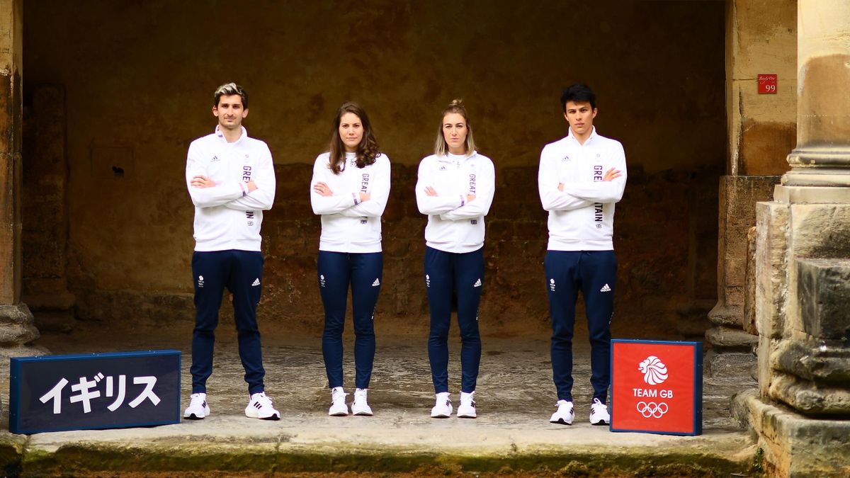 ames Cooke, Kate French, Joanna Muir and Joseph Choong of Great Britain poses for a photo to mark the official announcement of the modern pentathletes selected to Team GB for the Tokyo 2020 Olympic Games