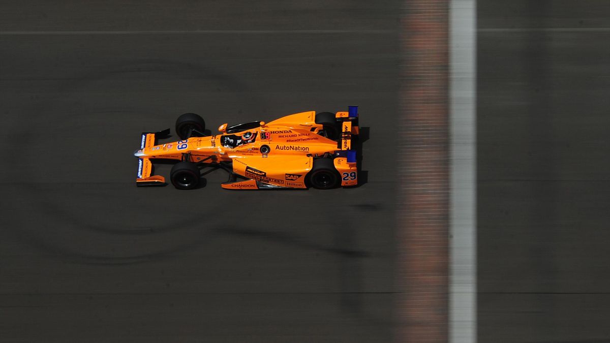 Fernando Alonso during the 101st Running of the Indianapolis 500 at Indianapolis Motor Speedway.