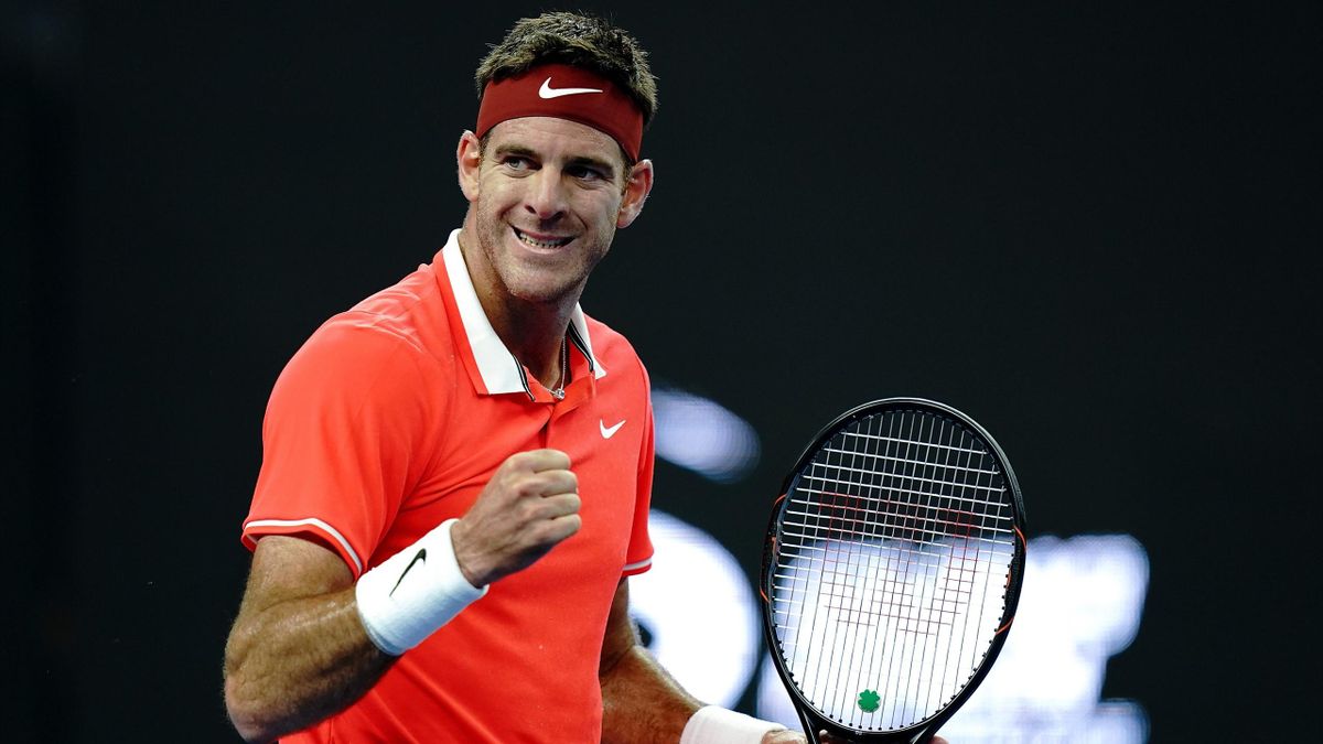 Juan Martin Del Potro of Argentina celebrates after defeating Karen Khachanov of Russia during their Men's Singles 2nd Round match of the 2018 China Open at the China National Tennis Centre on October 3, 2018 in Beijing, China