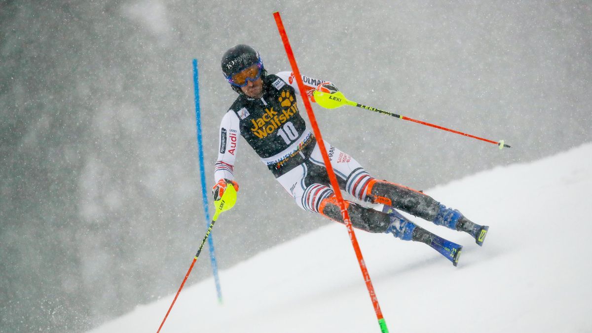 Victor Muffat-jeandet lors du premier run du slalom de Kranjska Gora