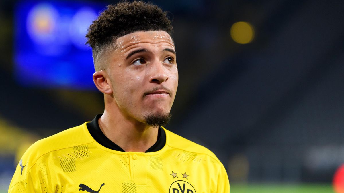  Jadon Sancho looks on during the Euro 2024 match between England and Germany.