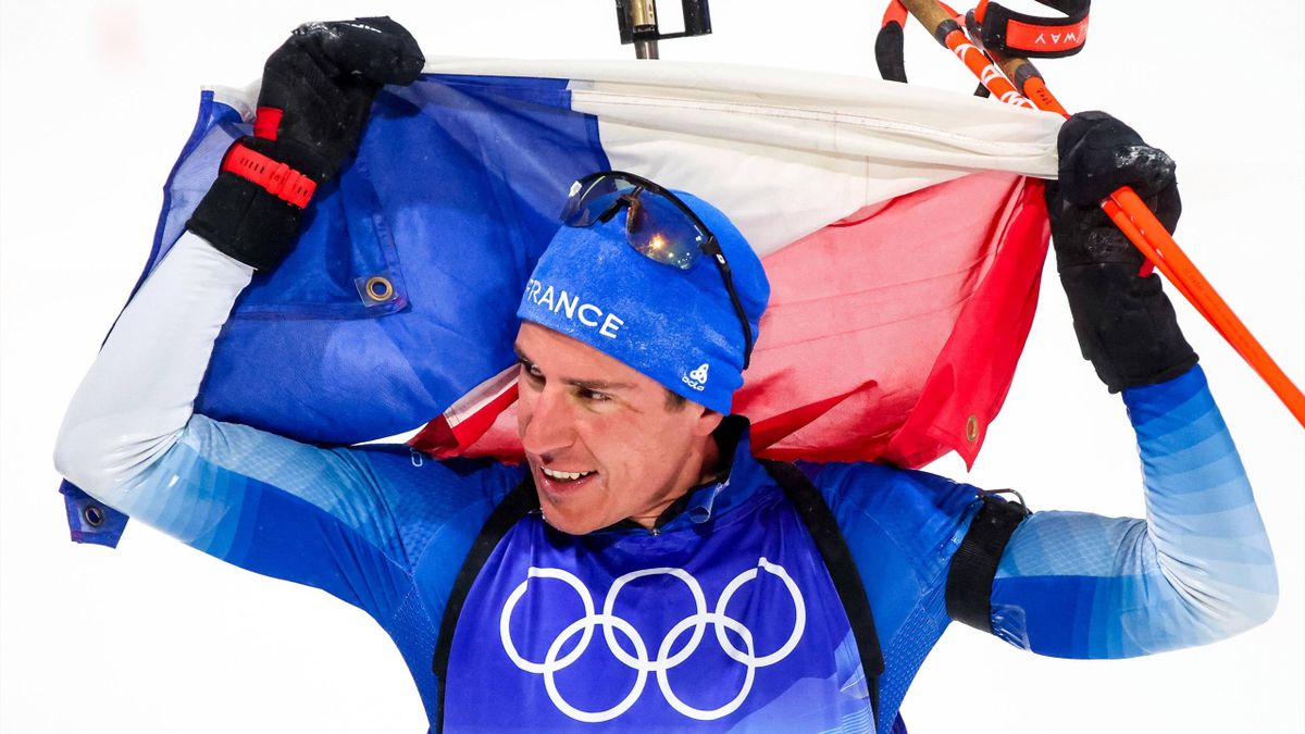 Quentin Fillon Maillet, quintuple médaillé et double champion olympique, lors des JO de Pékin 2022