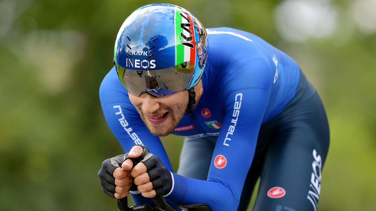 Filippo Ganna of Italy / during the 92nd UCI Road World Championships 2019, Individual Time Trial Men Elite a 54km race from Northhallerton to Harrogate