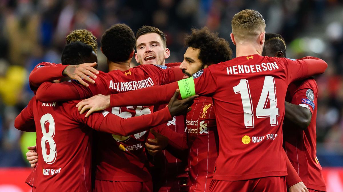 Les joueurs de Liverpool célèbrent le but de Naby Keita face à Salzbourg