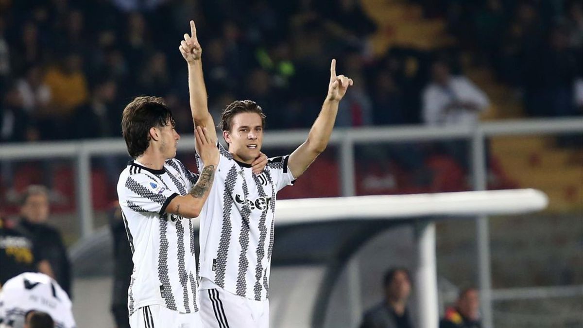 Nicolò Fagioli gólöröme a Lecce-Juventus mérkőzésen szerzett gólja után - Serie A 2022-23