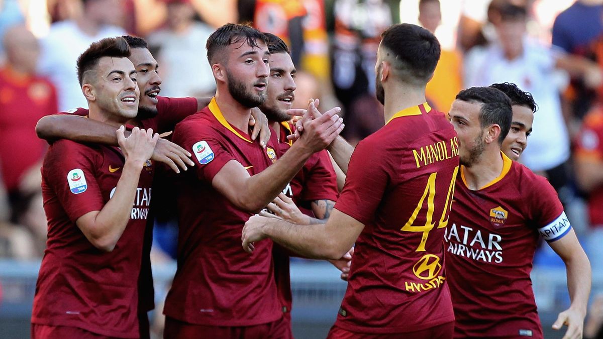 Bryan Cristante (AS Roma) fête son but face à la Samdporia / Serie A