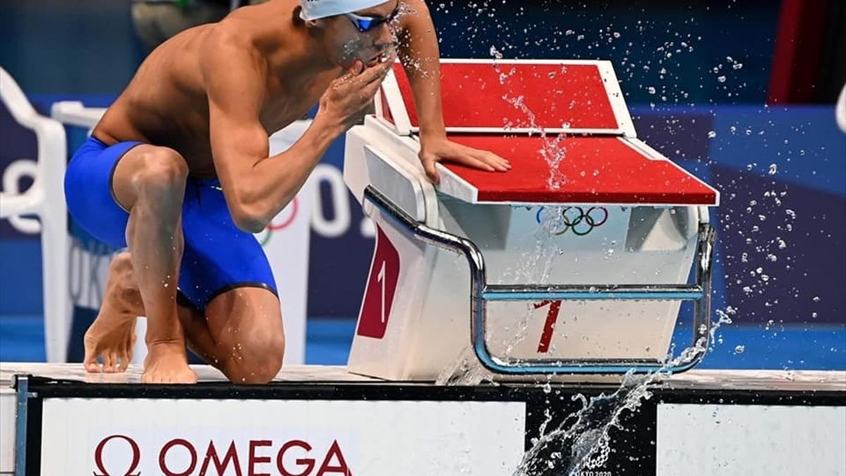 David Popovici, la Jocurile Olimpice de la Tokyo. Sursă foto: Facebook COSR