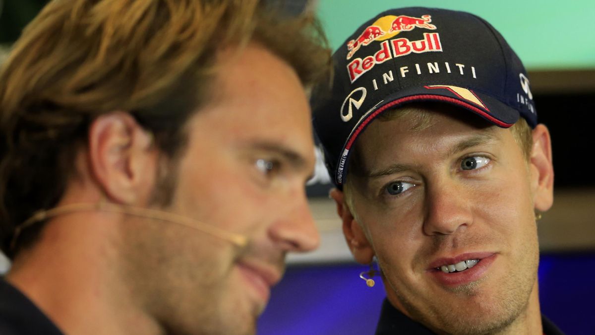 Jean-Eric Vergne aux côtés de Sebastian Vettel en 2013.