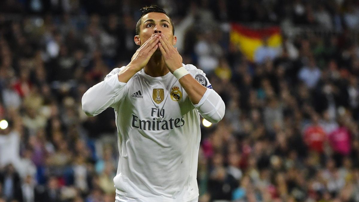 Real Madrid's Portuguese forward Cristiano Ronaldo celebrates a goa