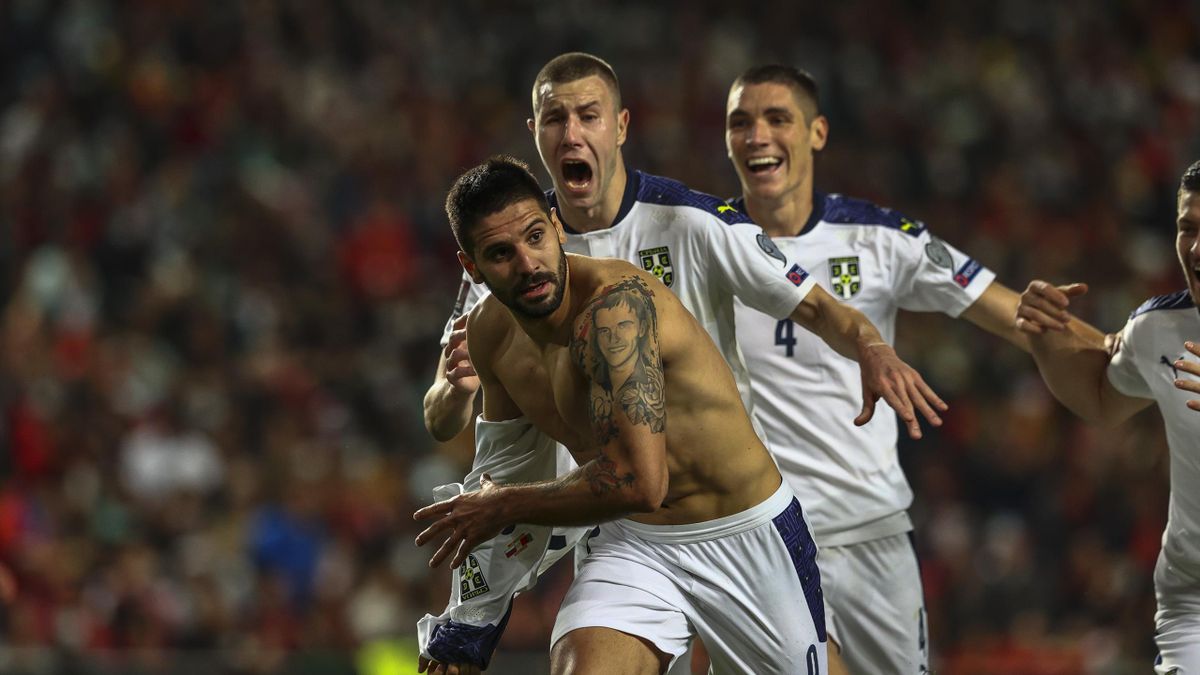 Aleksandar Mitrovic scores a last-gasp winner for Serbia against Portugal