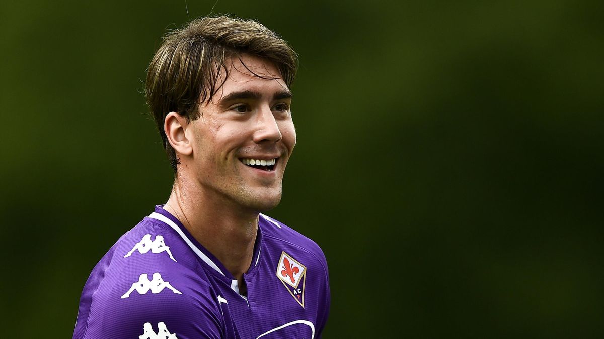 Luglio 2021, ritireo estivo Fiorentina a Moena: Dusan Vlahovic (Getty Images)