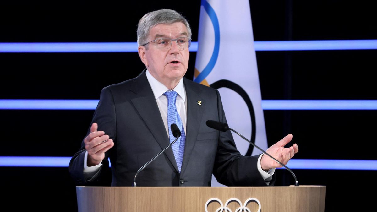 International Olympic Committee (IOC) President Thomas Bach delivers a speech during the final day of the 139th IOC Session at the Olympic House in Lausanne, on May 20, 2022