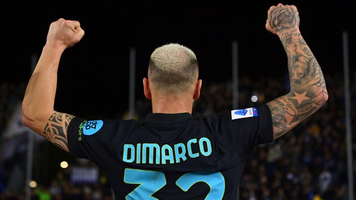 Dimarco esulta dopo il gol in Empoli-Inter - Serie A 2021/2022