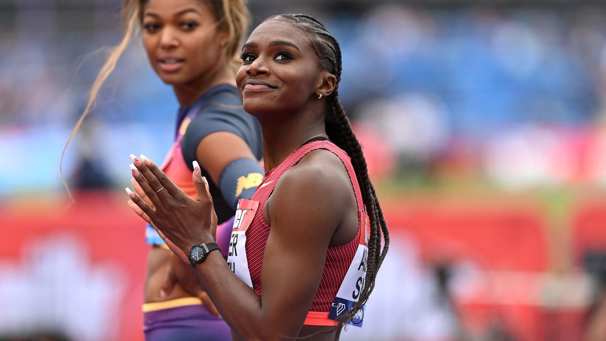 Dina Asher-Smith was victorious in the women's 100m.