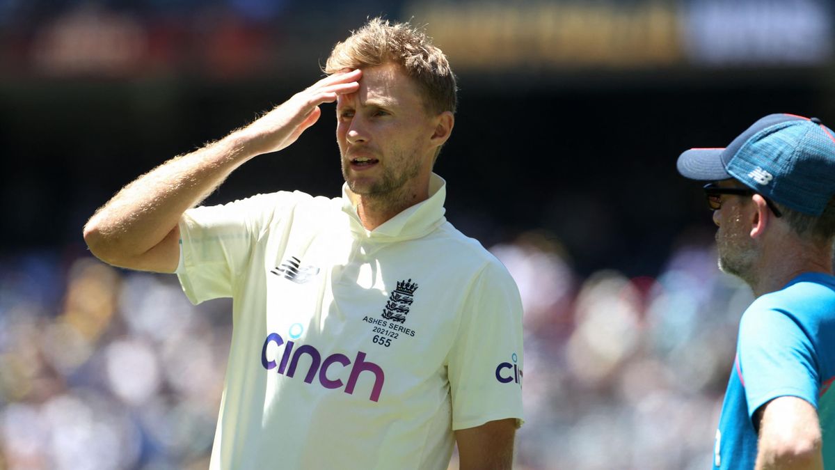England's captain Joe Root looks on after Australia won the match and retained the Ashes at the end of the third Ashes cricket Test match in Melbourne on December 28, 2021