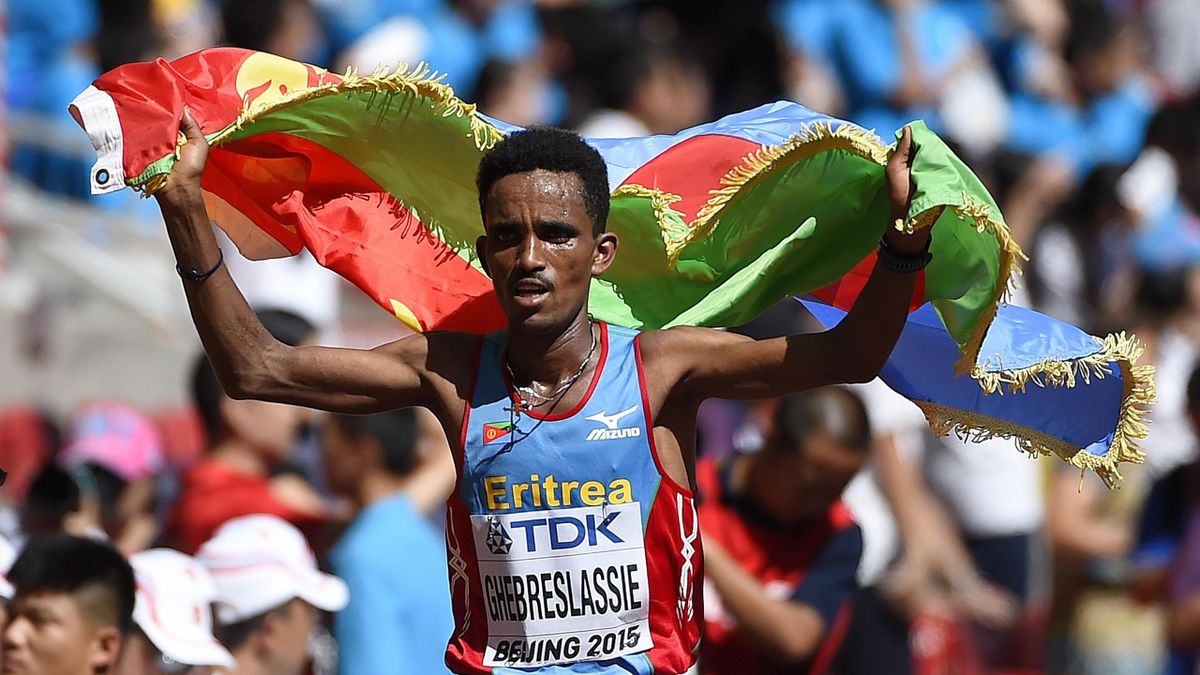 Ghirmay Ghebreslassie, champion du monde du marathon à Pékin