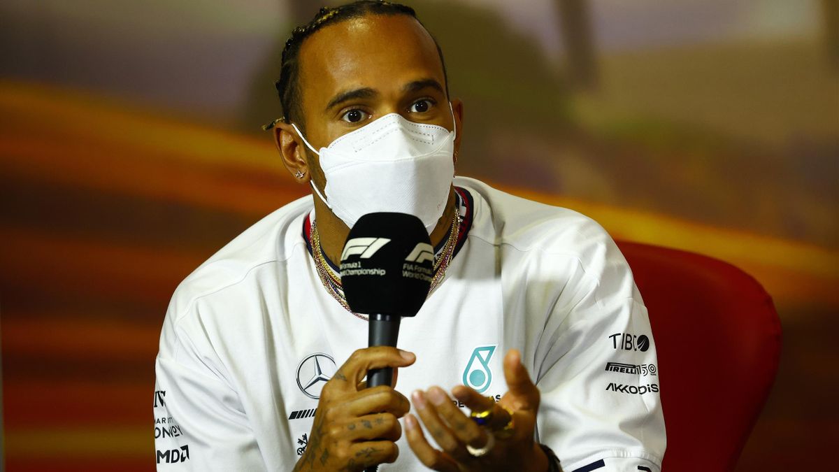 Mercedes pilot Lewis Hamilton speaks during a press conference held ahead of the F1 Grand Prix of Spain at the Circuit de Barcelona-Catalunya in Barcelona, Spain on May 20, 2022.