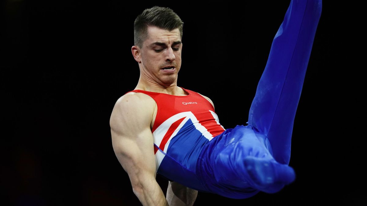 Great Britain's Max Whitlock performs on the pommel horse during the apparatus finals at the FIG Artistic Gymnastics World Championships at the Hanns-Martin-Schleyer-Halle in Stuttgart, southern Germany, on October 12, 2019.