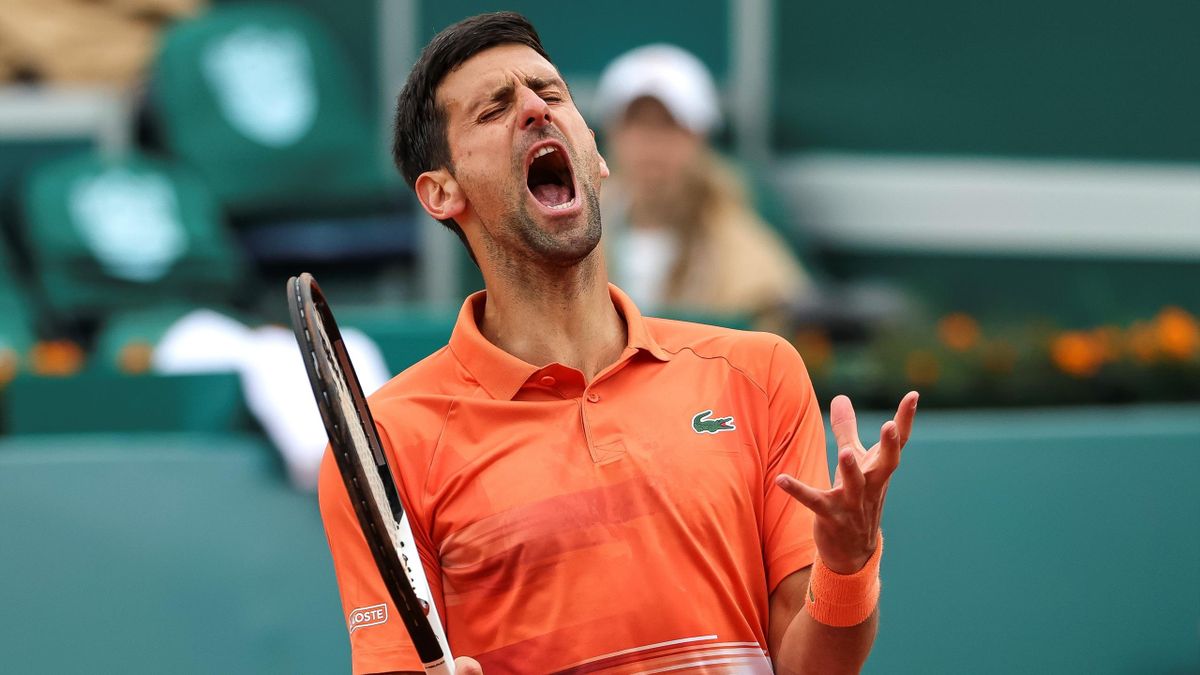 Novak Djokovic reacts during day four of the Serbia Open ATP 250 Tournament at Novak Tennis Centre on April 21, 2022 in Belgrade, Serbia