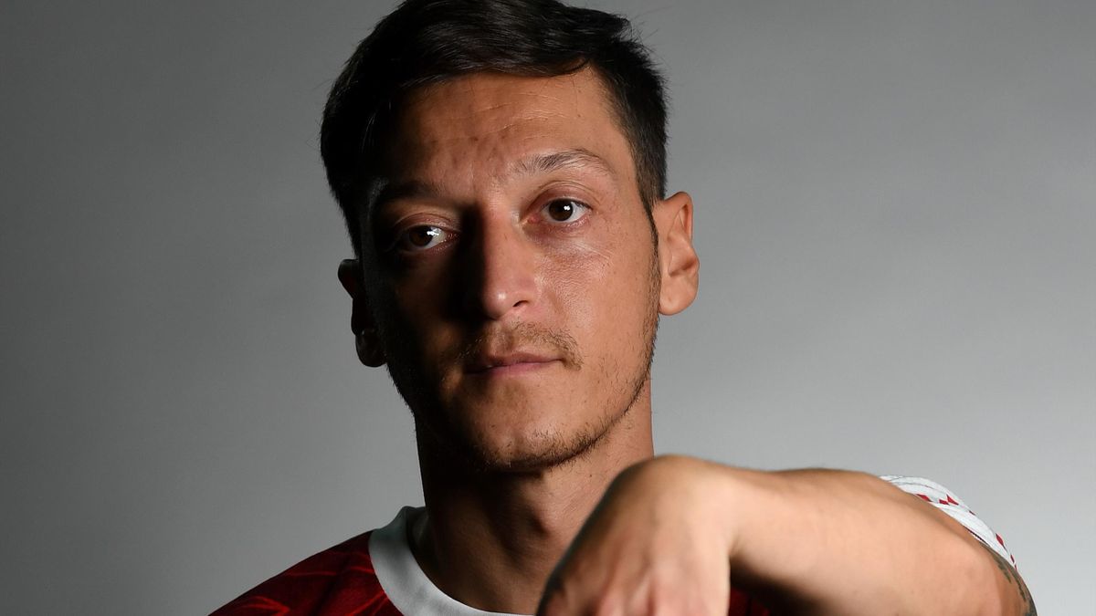 Mesut Ozil of Arsenal during the Arsenal Media Photocall at London Colney on September 09, 2020 in St Albans, England