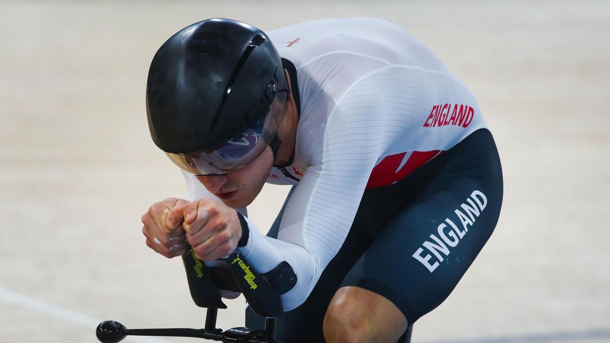 England's Daniel Bigham competes during the men's 1000m cycling time trial during the 2018 Gold Coast Commonwealth Games at the Anna Meares Velodrome in Brisbane on April 8, 2018