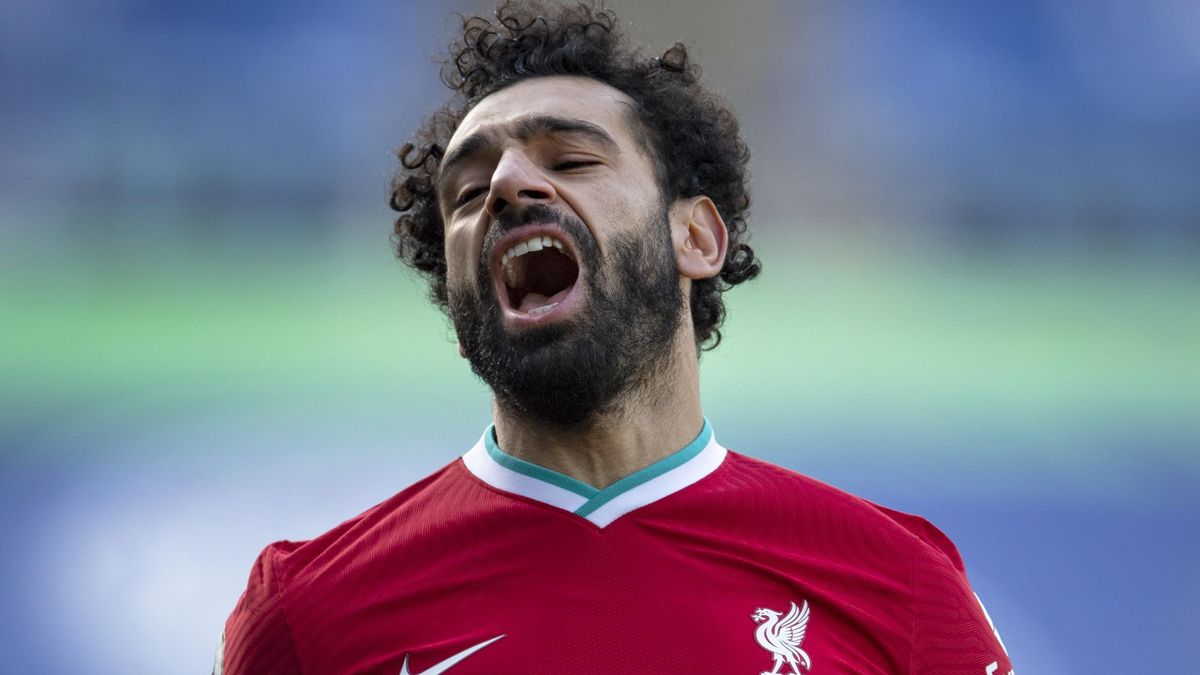 A despairing Mohamed Salah of Liverpool during the Premier League match between Leicester City and Liverpool a