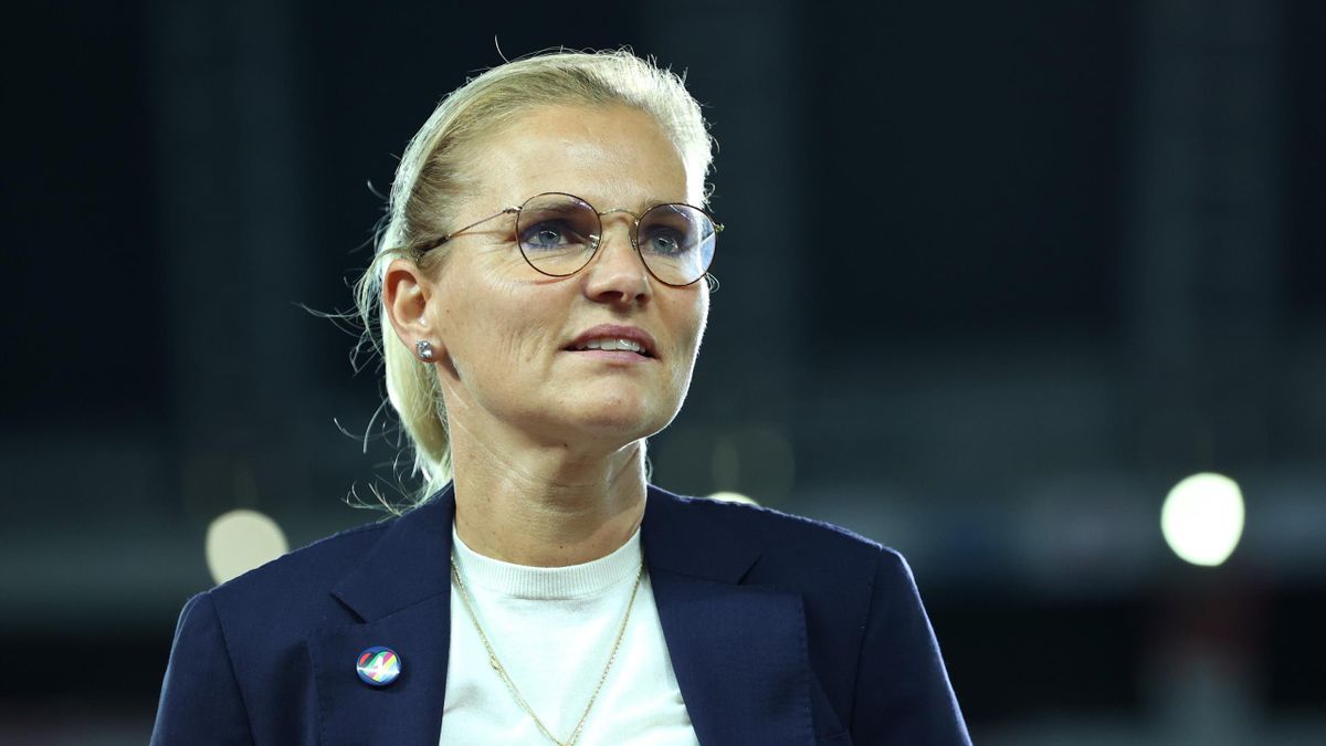 Sarina Wiegman, Head Coach of Team Netherlands looks on prior to the Women's First Round Group F match between Netherlands and Brazil on day one of the Tokyo 2020 Olympic Games at Miyagi Stadium on July 24, 2021 in Rifu, Miyagi, Japan.