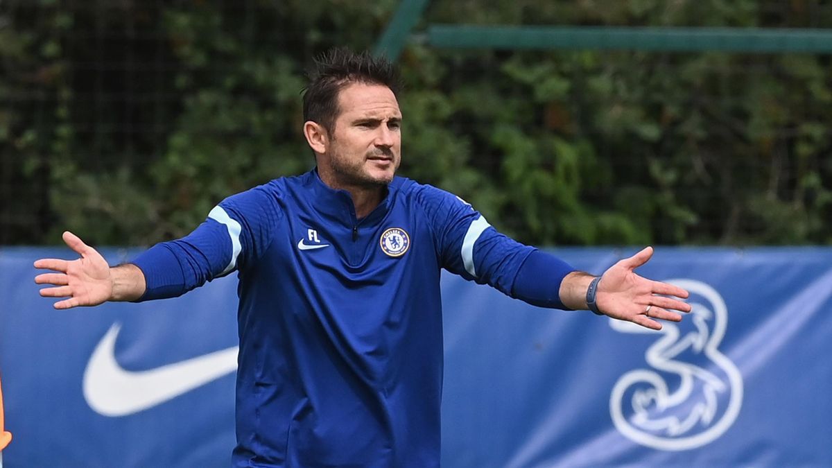 Frank Lampard of Chelsea during a training session at Chelsea Training Ground on August 24, 2020 in Cobham, England.