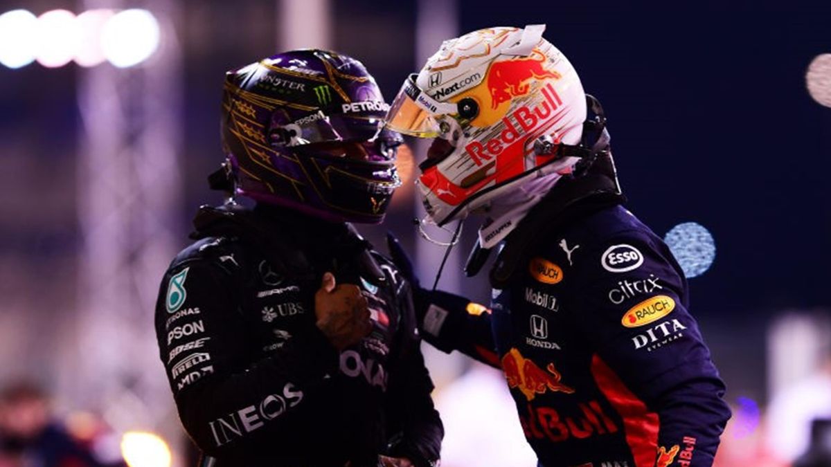 Max Verstappen (Red Bull) et Lewis Hamilton (Mercedes) au Grand Prix d'Abou Dabi 2020